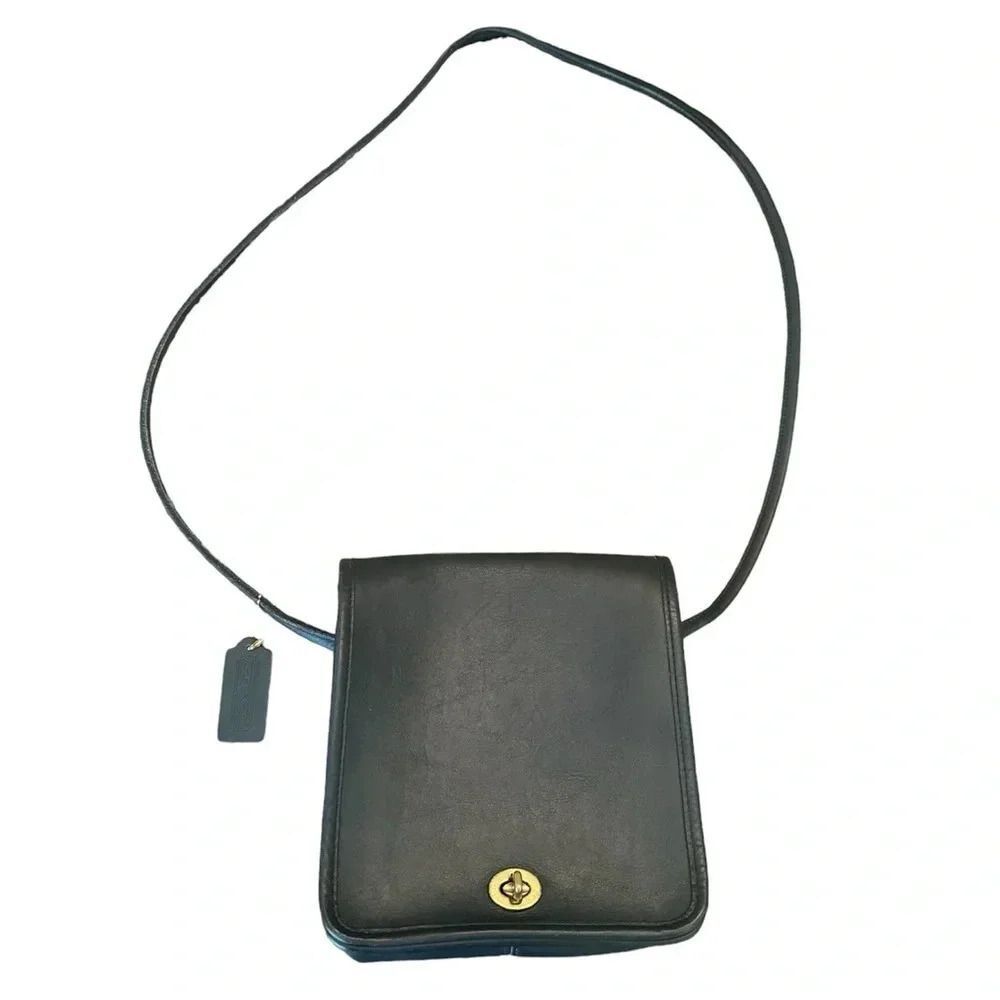 Coach Vintage Black Leather Compact Pouch C4B-9620 - Picture 13 of 16